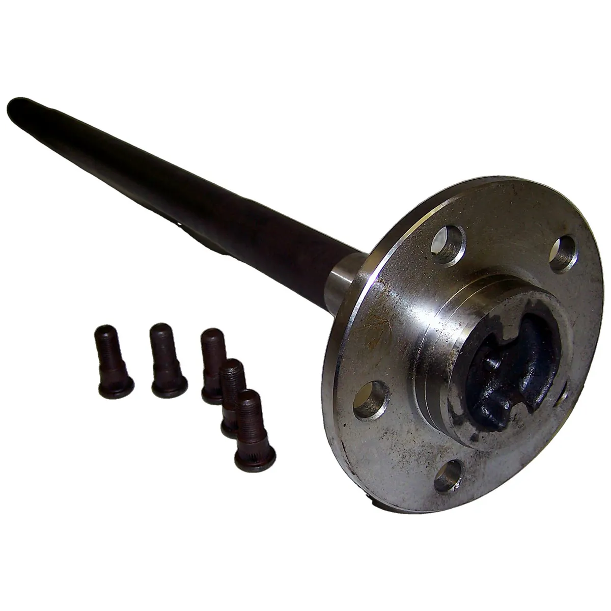 1992-2001 XJ Cherokee MJ Comanche;1993-1995 YJ Wrangler;1993-1996 ZJ Grand Cherokee w/ Drum Brakes;1997-2002 TJ Wrangler;w/ Dana 35; Right Axle Shaft; 29" Long 27 Spline; 4340 High Strength Alloy Steel; Includes (1) 44217 Tone Ring & (5) 83503053 Studs product image