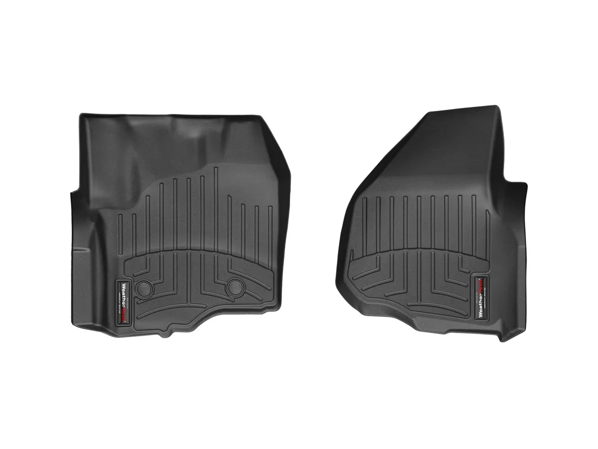 2012 + Ford F-250/F-350/F-350/F-550 Front FloorLiner Fits models with footrest in forward left corner fo the driver side floor space only: does not fit models with manual 4x4 shifter; SuperCrew and SuperCab Black product image