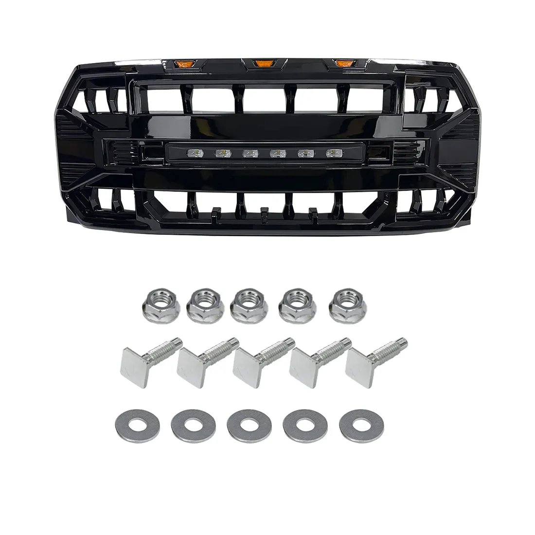 American Modified Amfmaa00115 Armor Grille With LED Off-Road Lights - Matte Black product image