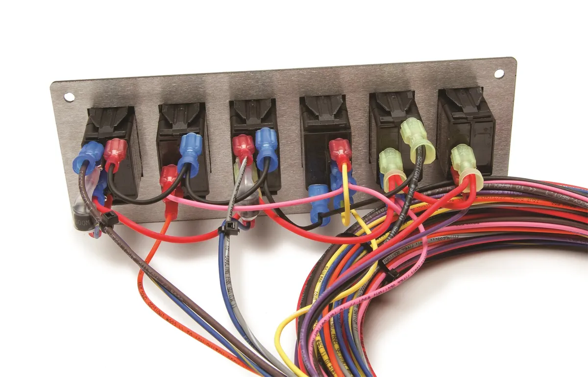 10 Circuit Race Only Chassis Harness/Switch Panel Kit; Kit Incl. PN[50001] Plus 6 Switch Contour Rocker Panel; product image