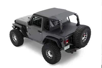 Bestop Jeep Wrangler Bikini Top Header Safari Cable Style Bikini Tops For Jeep 2018-2023 Wrangler JL 2 Door Black Diamond Bestop