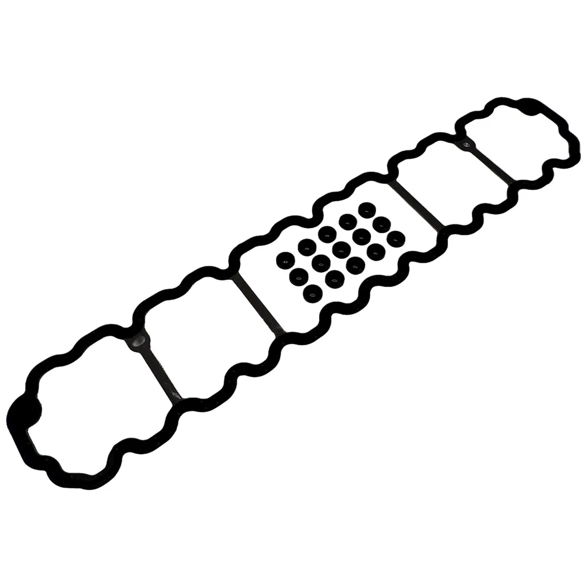 Valve Cover Gasket Kit; Rubber; Steel; Black; Incl. Valve Cover Gasket and 15 Grommets; Required;Use Existing Hardware; product image