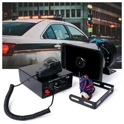 Xprite Xprite 100W 7 Tone PA System Emergency Vehicle Siren Speaker PA System with Handheld Microphone