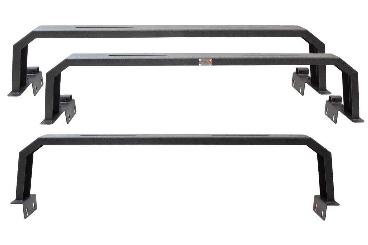 Black textured powder coat, 10-Gauge steel, Stainless Steel hardware, Half Height Tackle Rack measures 12.5 in. off of top of bed rail product image