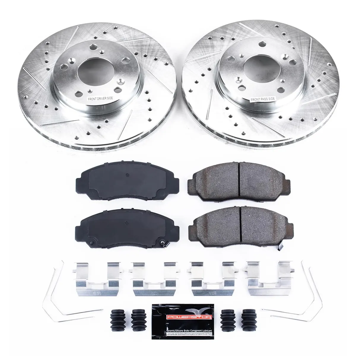 Z23 Evolution Sport Upgrade Kit: Drilled/Slotted Rotors; Carbon-Fiber Ceramic Pads W/Hardware product image