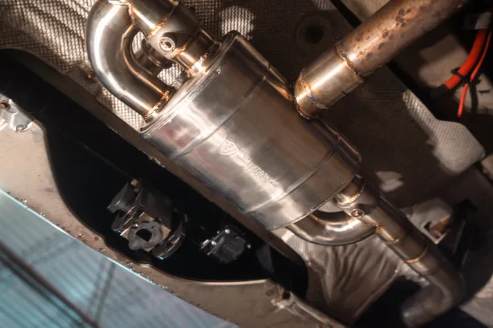 T Style Universal Muffler Kit Single Inlet Dual Outlet 63MM 2.5 Inch Valvetronic Designs product image