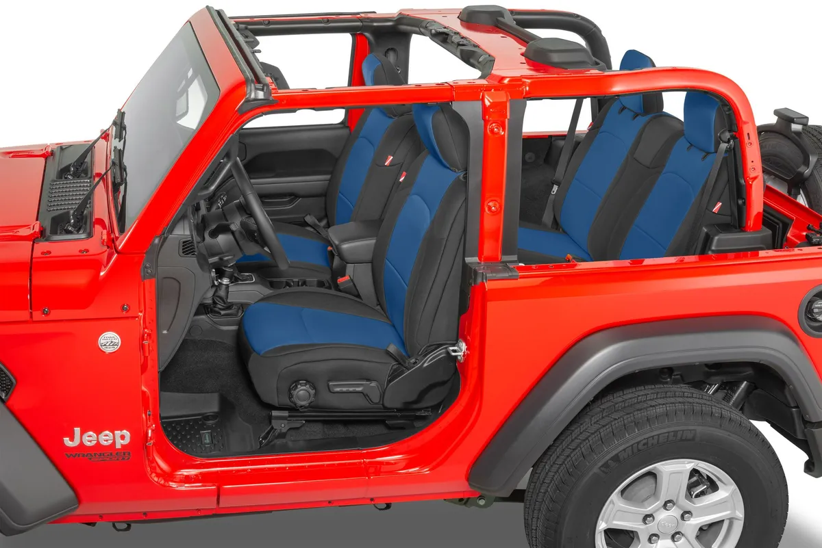 Jeep Wrangler Neoprene Seat Covers for 18-20 Jeep Wrangler JL 2-Door Blue Diver Down product image