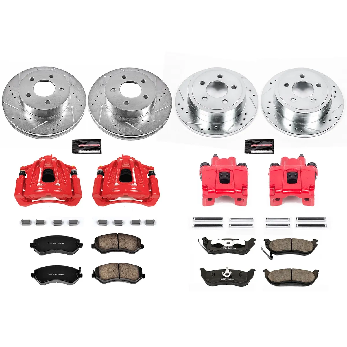 Z23 Evolution Sport Upgrade Kit: Drilled/Slotted Rotors; Carbon-Fiber Ceramic Pads; Powder Coated Calipers product image