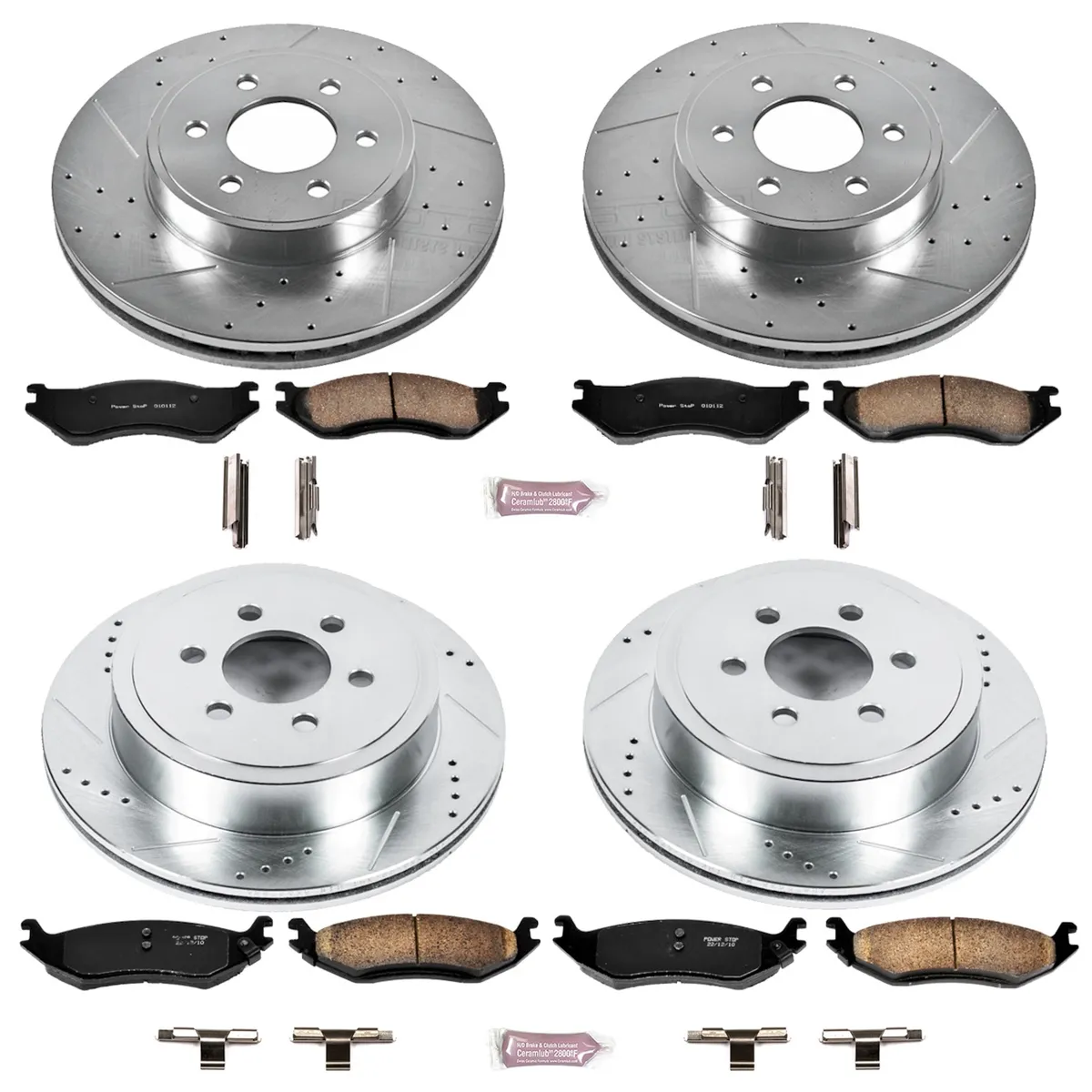 Z23 Evolution Sport Upgrade Kit: Drilled/Slotted Rotors; Carbon-Fiber Ceramic Pads W/Hardware product image