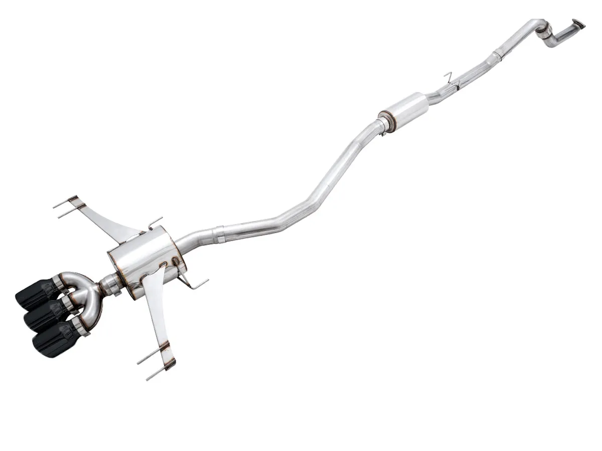 AWE Track Edition Exhaust for FK8 Civic Type R (includes Front Pipe) - Triple Chrome Silver Tips product image