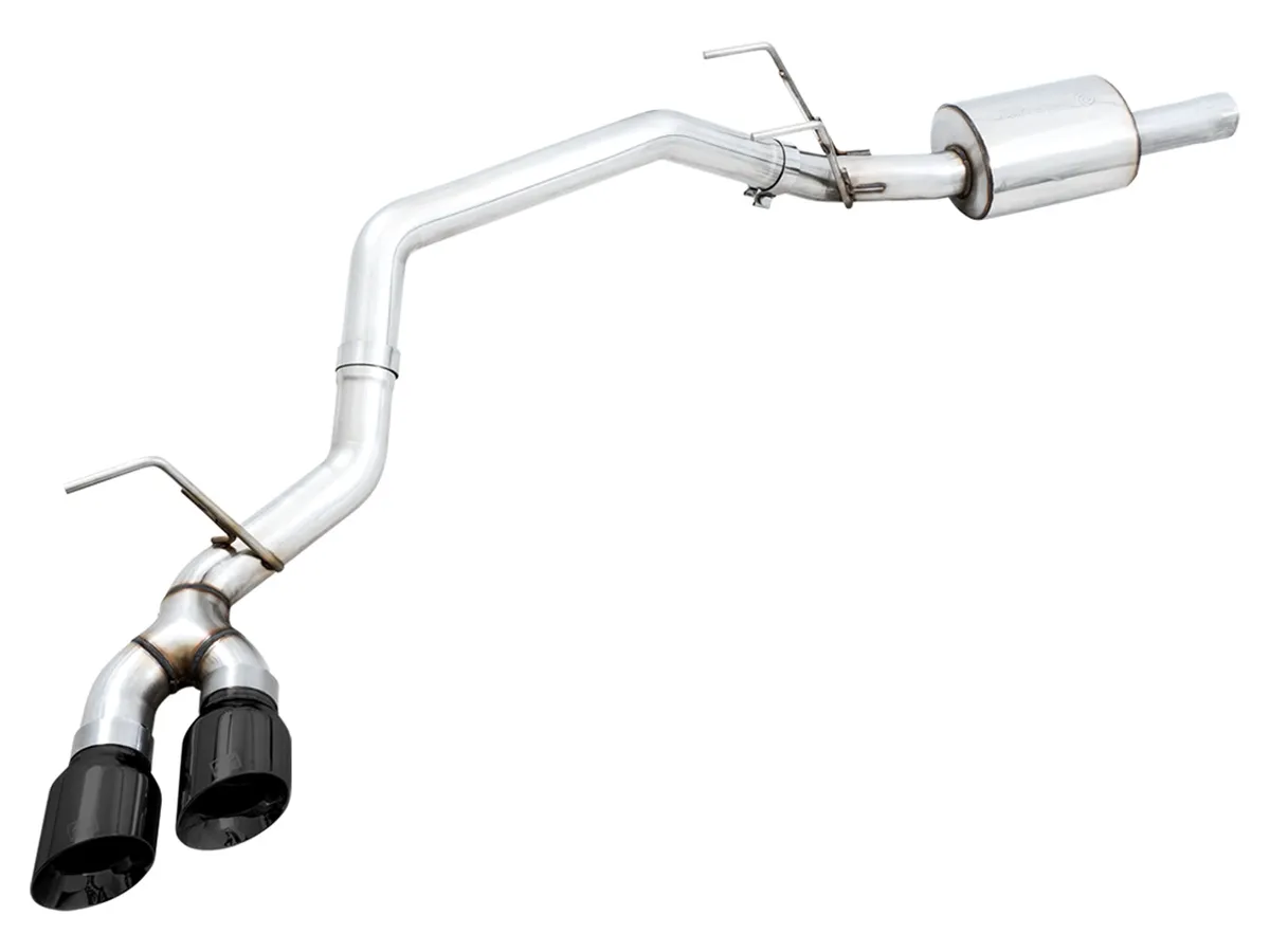 AWE 0FG Single Side Exit Catback Exhaust for 4th Gen RAM 1500 5.7L (without bumper cutouts) - Dual Diamond BlackTips product image