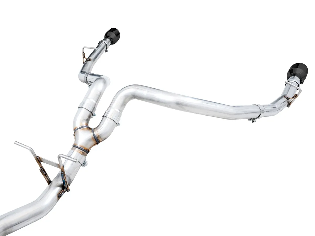 AWE 0FG Dual Rear Exit Catback Exhaust for 5th Gen RAM 1500 5.7L with bumper cutouts - Chrome Silver Tips product image