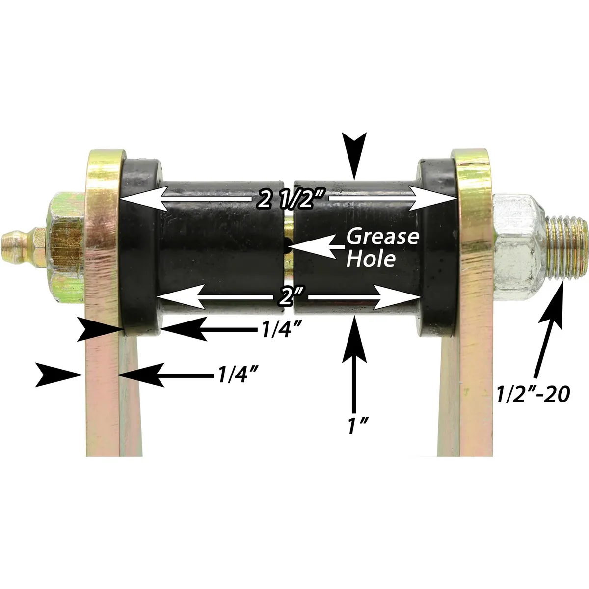 HD Leaf Spring Shackles 76-86 Jeep CJ Front Includes Urethane Bushings HD Greasable Bolts Pair RockJock 4x4 product image