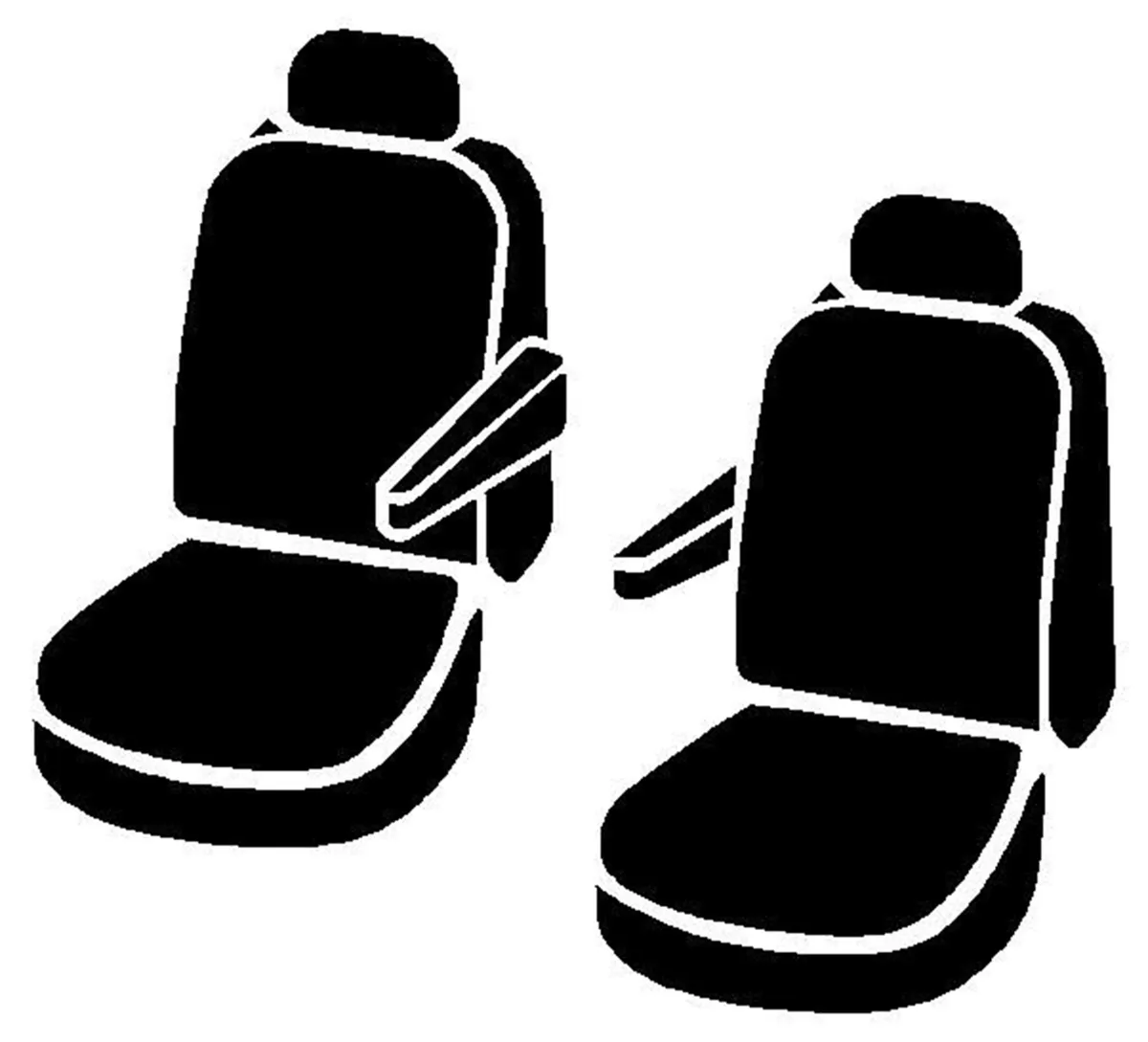 OE™ Custom Seat Cover; Tweed; Charcoal; Bucket Seats; Adjustable Headrests; Side Airbags; Armrest; product image