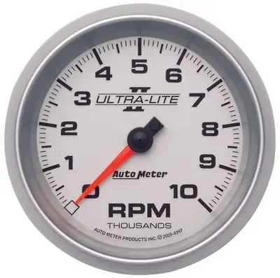 AutoMeter Gauge, Tachometer, 3 3/8", 10k RPM, In-Dash, Ultra-Lite II