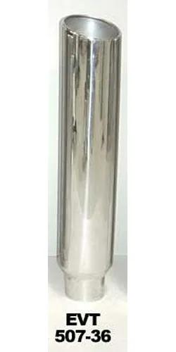 Pypes Performance exhaust Exhaust Stack Pipe 5 in OD x 7 in OD x 36 in L 7 in Tip Clamp On Hardware Not Incl Polished 304 Stainless Steel Pypes Exhaust