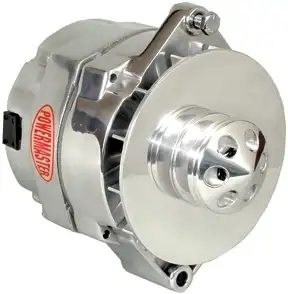 Power Master Alternator; 12si; 150 Amp; 100 Idle; 1 Groove V Type; Baffle And Cone; Polished;
