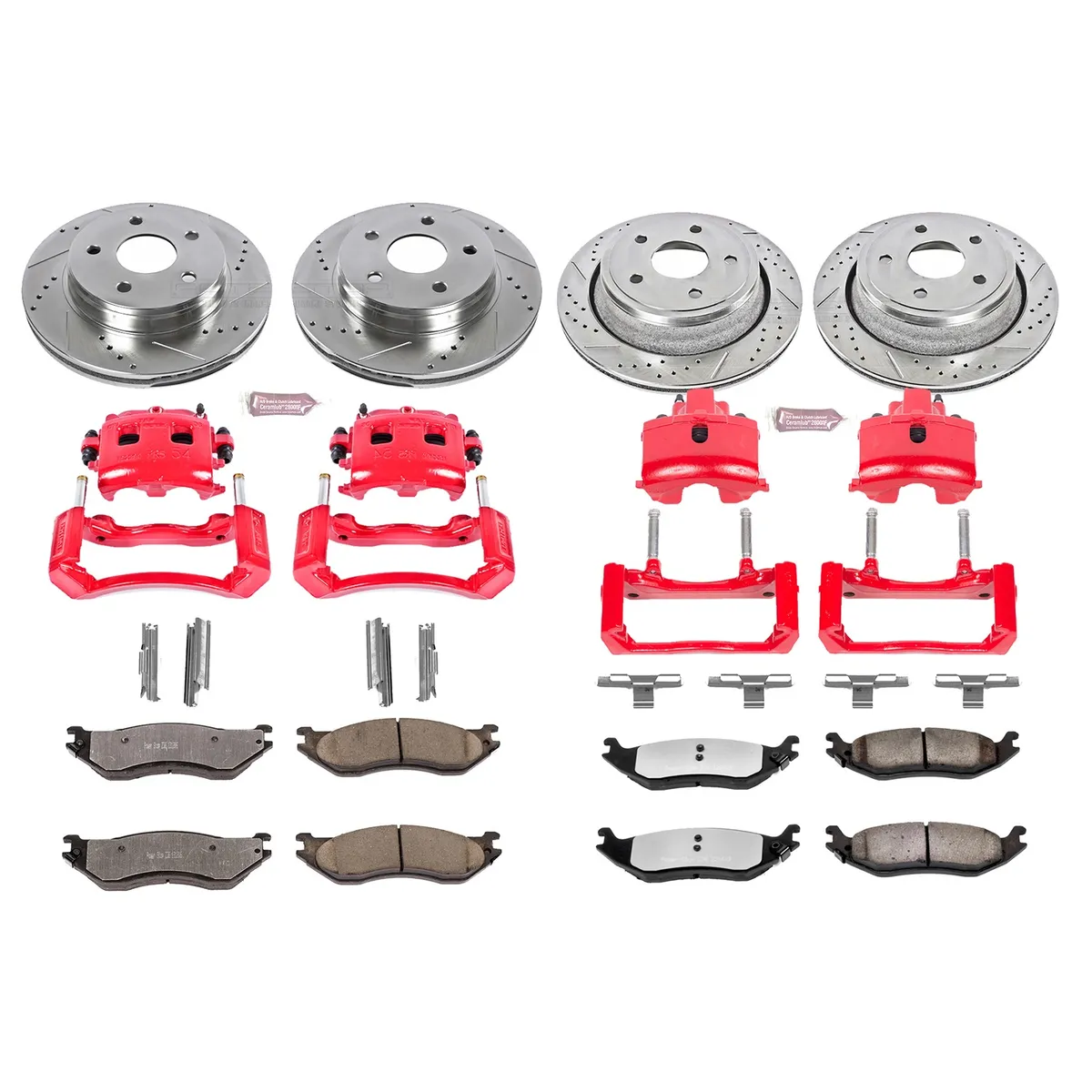 Z36 Truck/Tow Upgrade Kit: Drilled/Slotted Rotors; Carbon-Fiber Ceramic Pads; Powder Coated Calipers product image