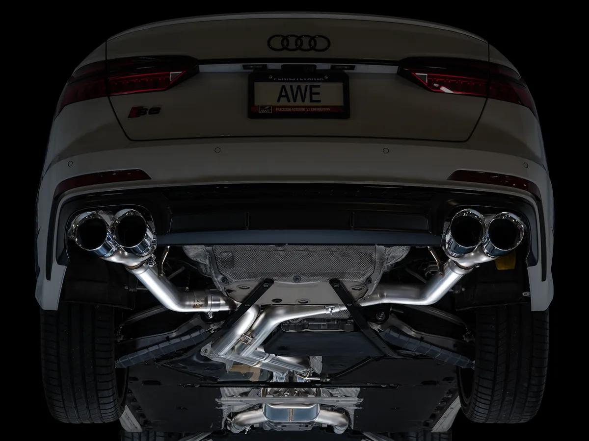AWE Track Edition Exhaust for Audi C8 S6/S7 - Diamond Black Tips product image