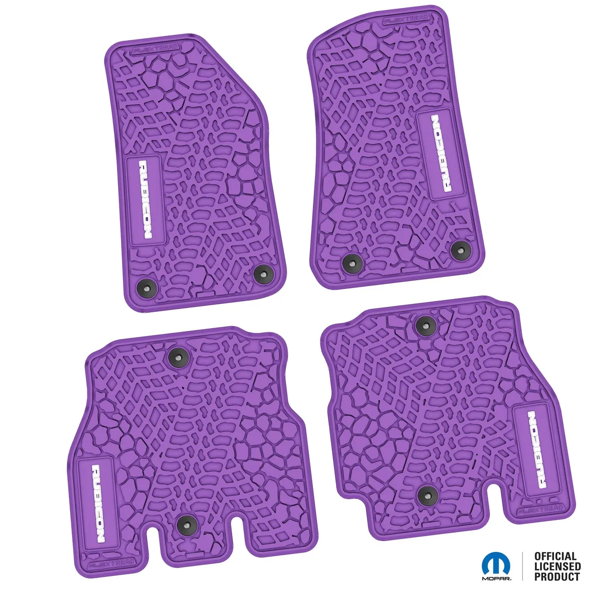 18-24 Jeep JLU 4 Dr Front and Rear -Tire Tread/Scorched Earth Scene w/ Rubicon Insert - Black w/ Orange Insert product image