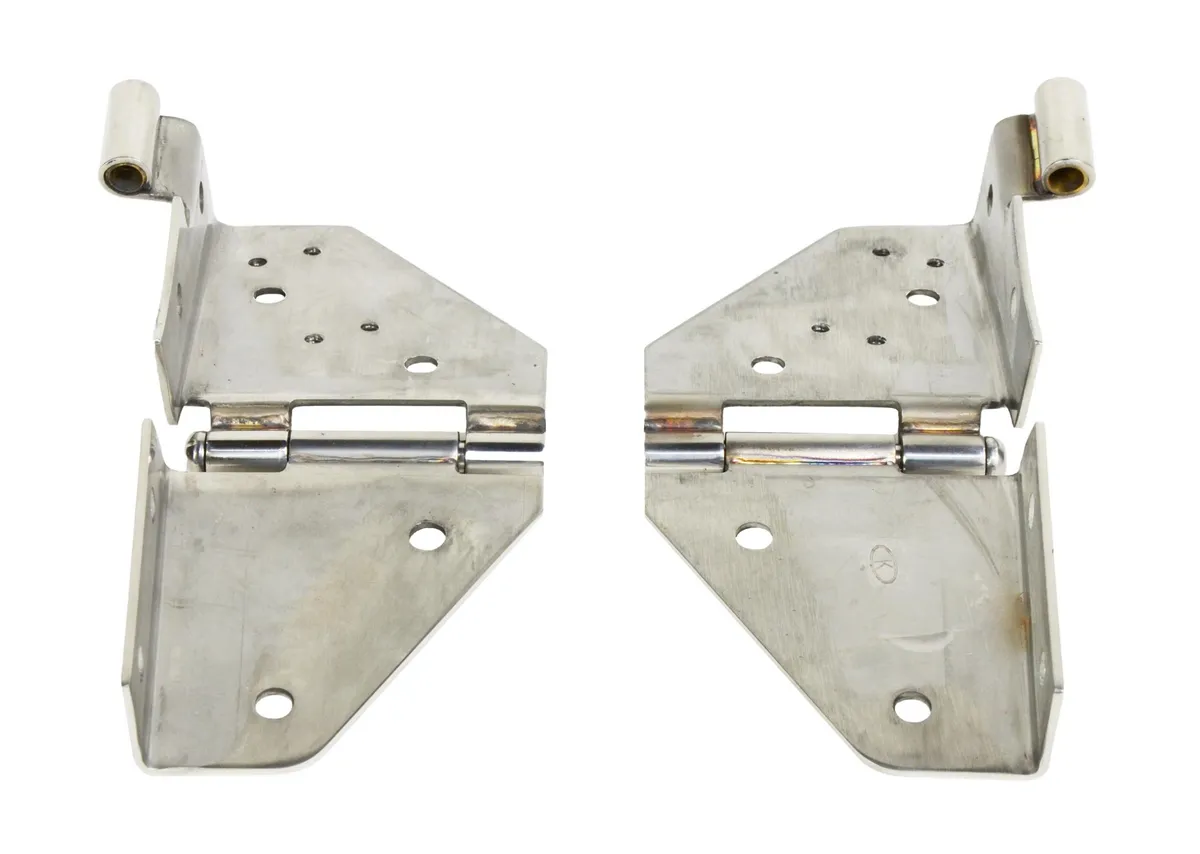 Jeep CJ/YJ Windshield Hinge Pair 76-95 CJ and Wrangler YJ Polished Silver Kentrol product image