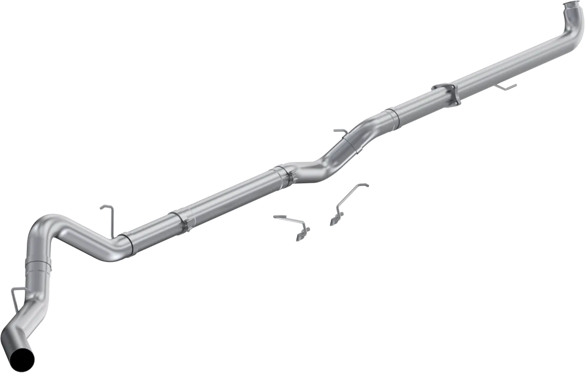 2001-2004 Chevrolet/GMC Silverado/Sierra 2500/3500 6.6L EC/CC 4 Inch Downpipe-Back No Muffler Single Side Exit Aluminized Steel MBRP product image