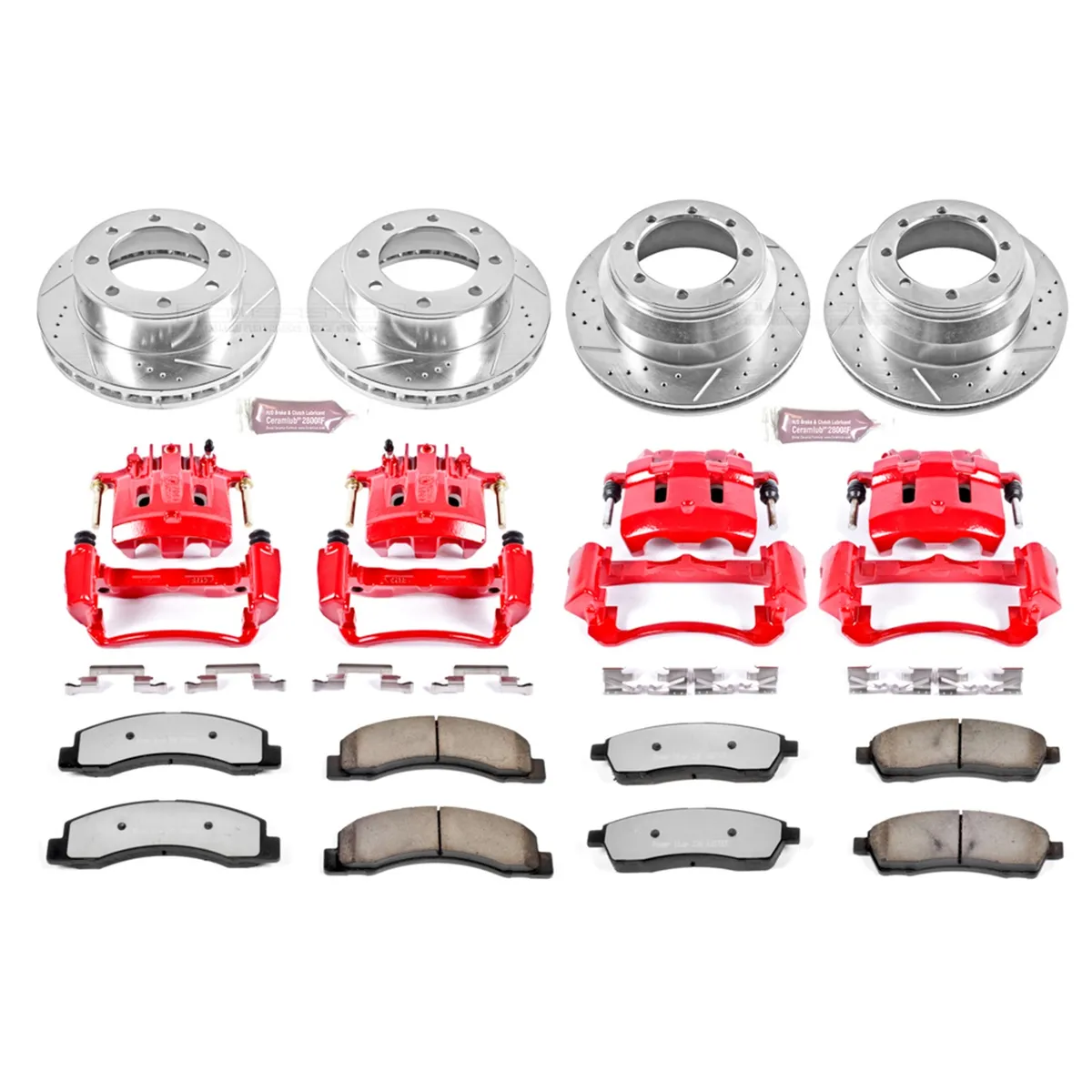 Z36 Truck/Tow Upgrade Kit: Drilled/Slotted Rotors; Carbon-Fiber Ceramic Pads; Powder Coated Calipers product image