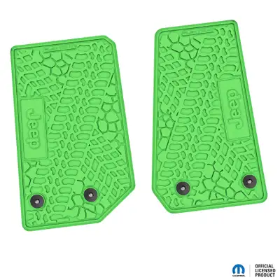 FLEXTREAD 14-18 Jeep JK 2 Dr Front -Tire Tread/Scorched Earth Scene w/ JEEP Insert - Rugged Woods w/ White insert