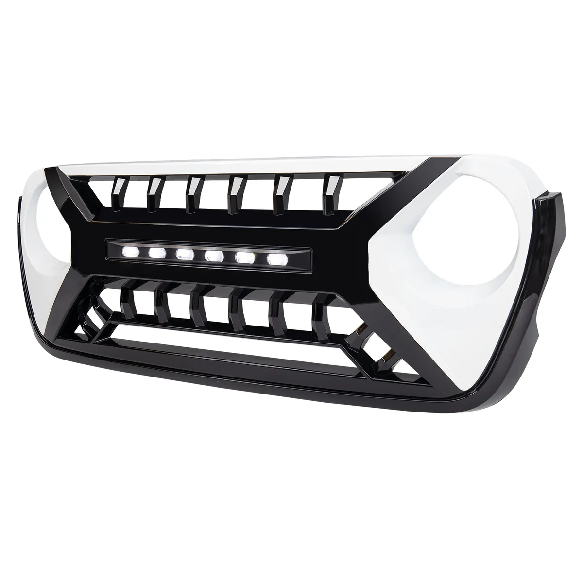 Armor Grille W/ Off-Road Lights - White & Black For 18+ Jeep Wrangler JL & Gladiator JT product image