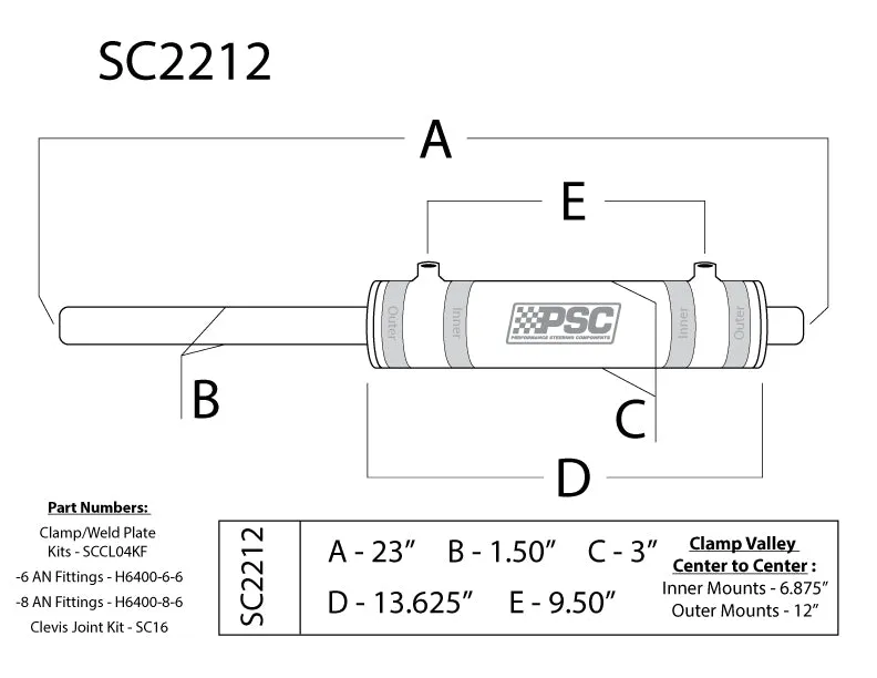 Double Ended Xd Steering Cylinder Kit For Full Hydraulic Steering Systems product image