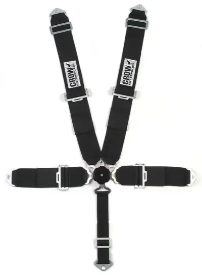 crow safety 5-Way Kam Lock 3in 50in Lap Belt Black