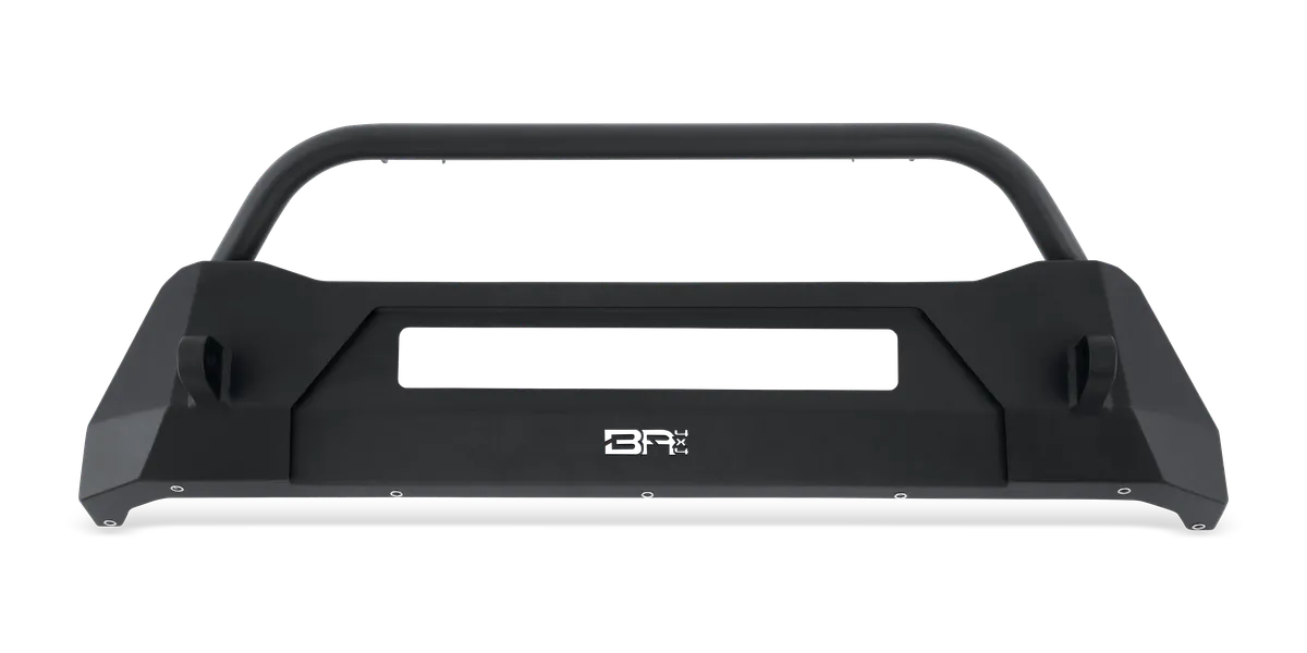HiLine Front Winch Bumper; 3/16 in. Steel Plate; 20 in. Dual Row Light; Textured Black Powder Coat; product image