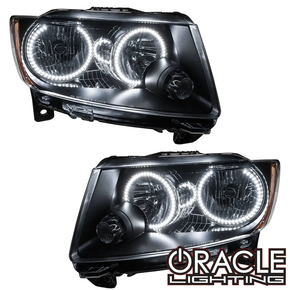 Oracle Lighting ORACLE Lighting 2011-2013 Jeep Grand Cherokee Non-HID Pre-Assembled LED Halo Headlights - Chrome Housing