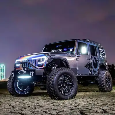 Oracle Lighting 2007-2017 Jeep Wrangler JK Vector Pro Series II Full LED Grill - Integrated Headlights & DRL