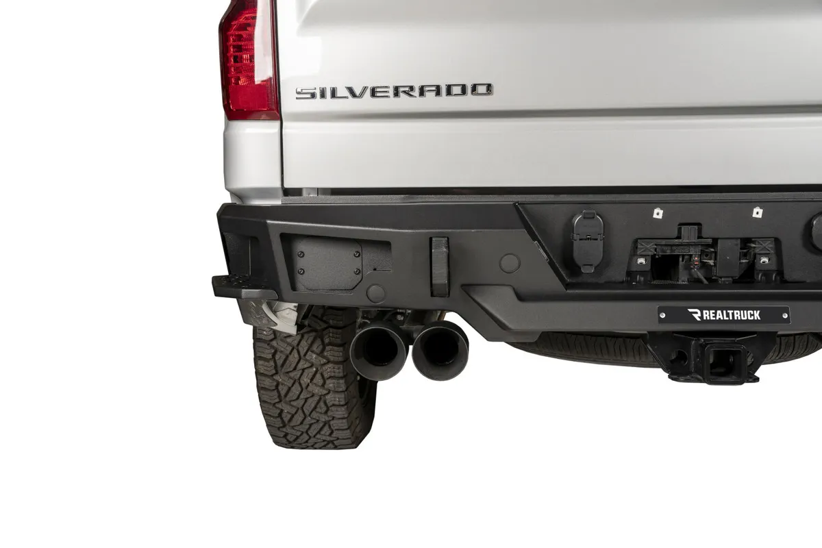19c Silverado Reuses Factory Hitch Plug & License Plate Lights Black Br20 Rear Bumper Replacement product image
