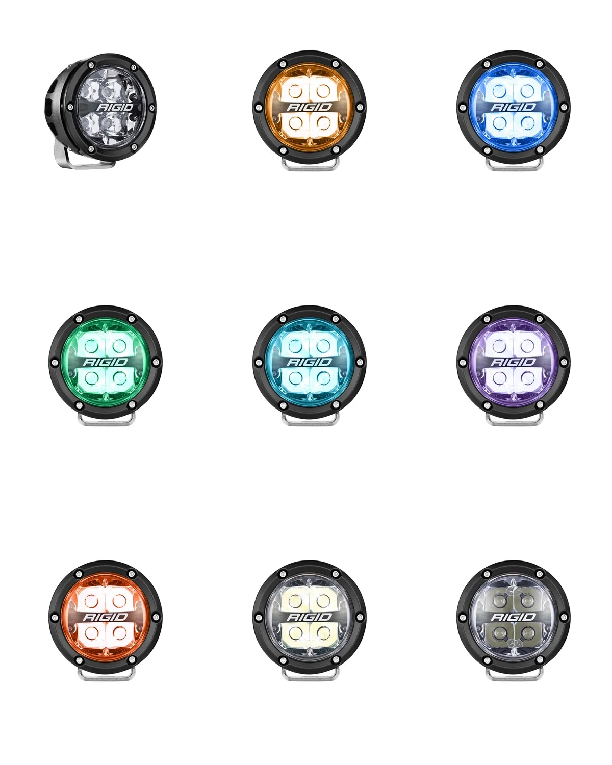 Rigid 360-Series 4 Inch Round LED Off-Road Spot Beam Pattern For Moderate Speed (20-50 Mph) And Rgbw Backlight Pair product image