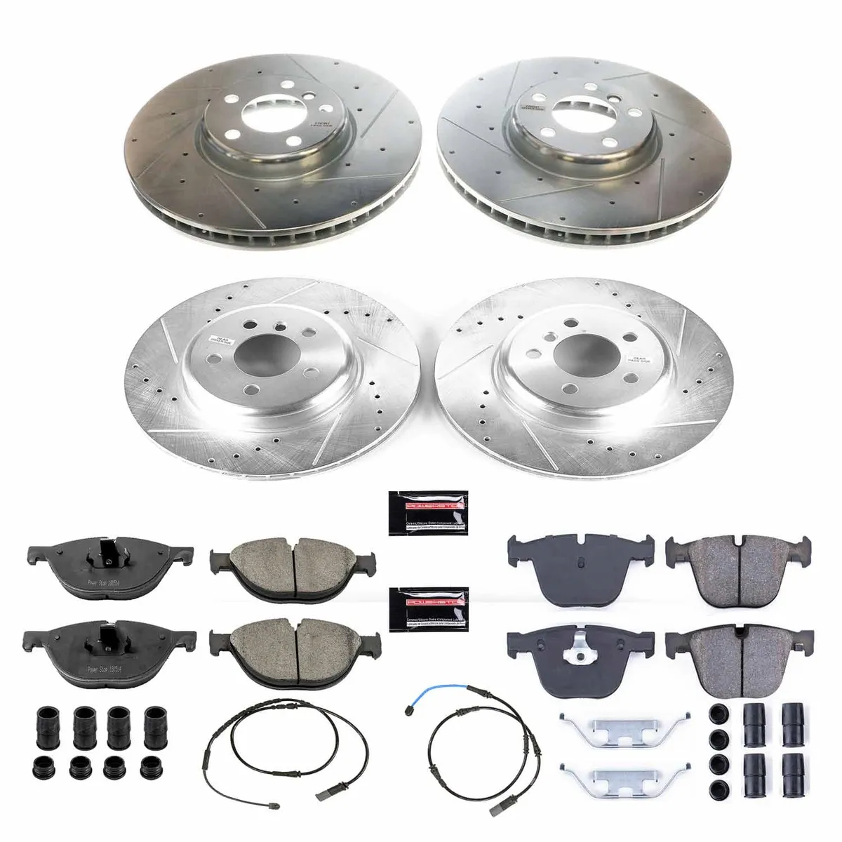 Z23 Evolution Sport Upgrade Kit: Drilled/Slotted Rotors; Carbon-Fiber Ceramic Pads W/Hardware; Pad Sensors product image