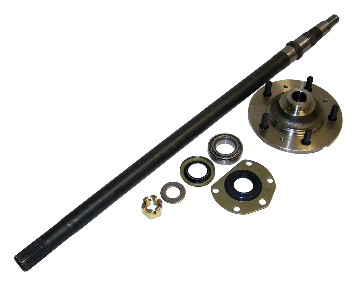 1976-1979 CJ-5 CJ w/ Quadra Trac; Left (Driver Side); Includes Axle Shaft (33-1/2in long) Hub Bearing Seals Nut Washers Key & Instruction Sheet 1976-1979 CJ-7 CJ w/ Quadra Trac; Left (Driver Side); Includes Axle Shaft (33-1/2in long) Hub Bearing product image