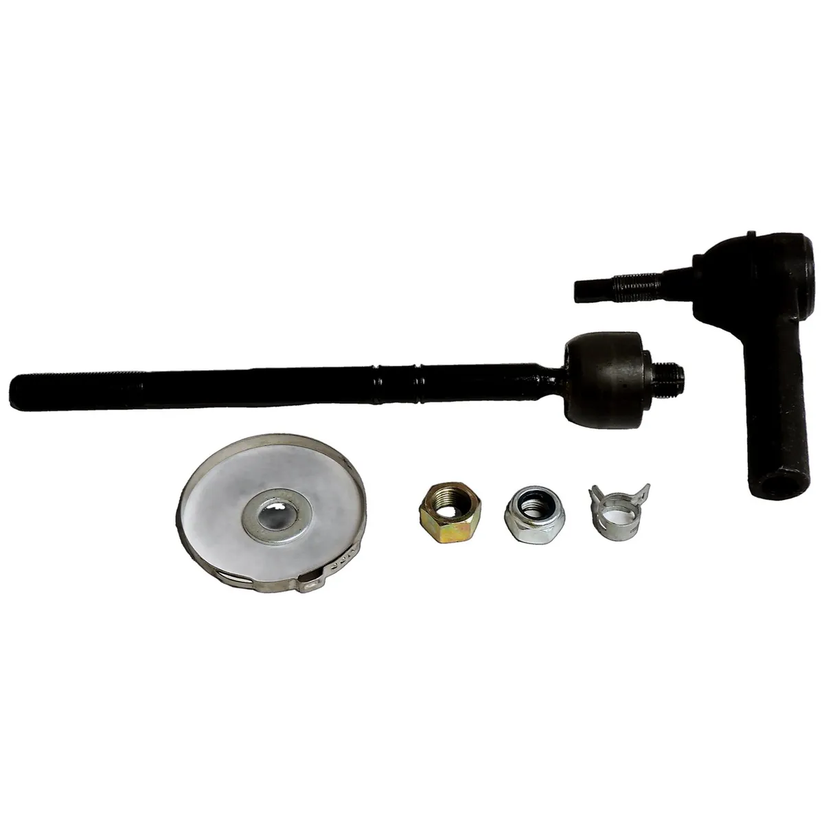 Black Tie Rod End Kit Left Tie Rod End Kit;includes 1 Inner And 1 Outer Tie Rod End, Jam Nut, Bellows Boot, Clamps, And Tie Rod End Nut product image
