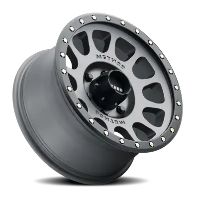 Method Race Wheels Aluminum Wheels 18x9 NV MR305 Bolt Pattern 6 On 139.7 Offset -12 Lip Size 1.46 Titanium TT Matte Black Lip Method