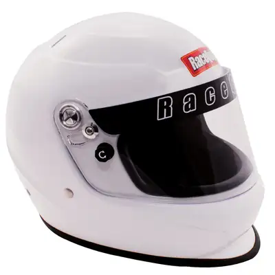 Racequip Pro Youth jr Fullface Model Sfi 24.1 Auto Racing Helmet Gloss White