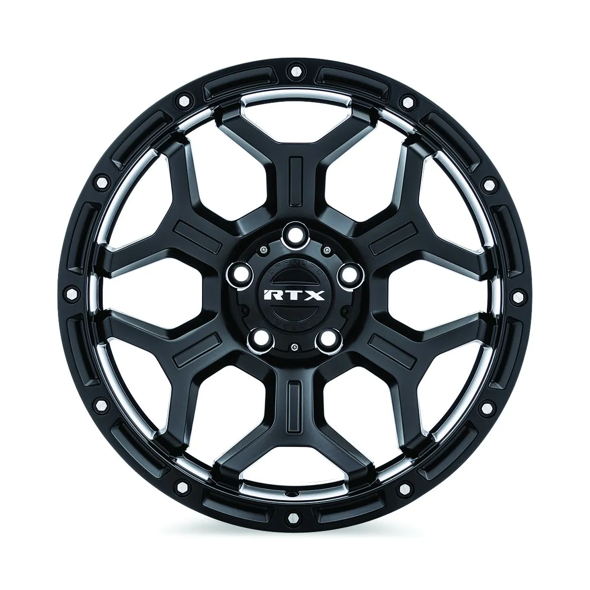 RTX Wheels Goliath 18x9 6x139.7 Et0 Cb106.1 Satin Black Milled Rivets