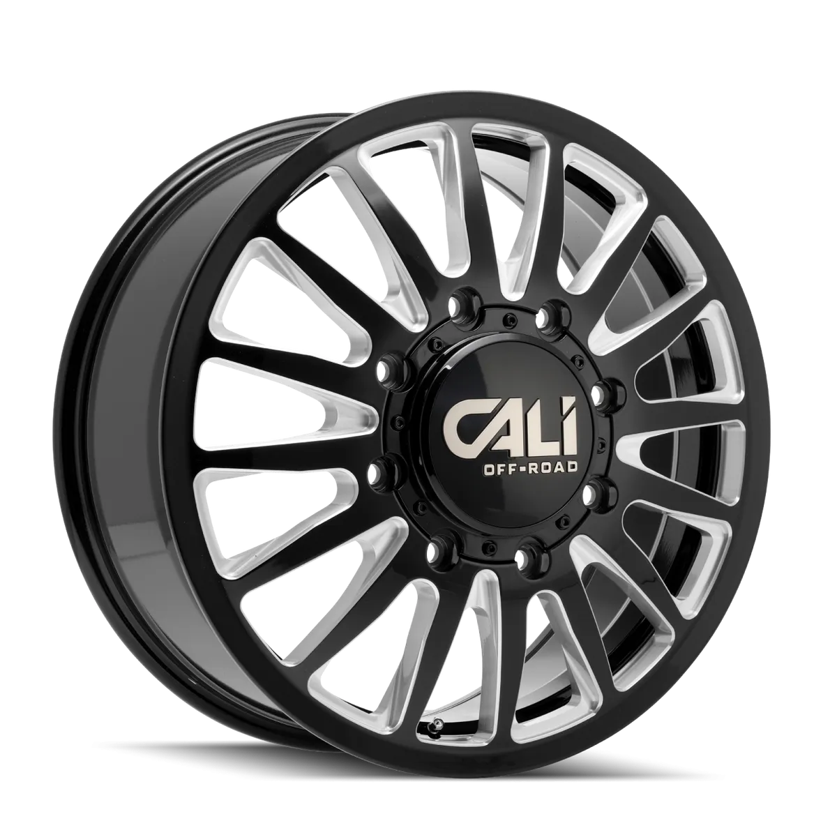 Dually Wheels Summit Dually 9110D GB 20x8.25 Milled Spokes Gloss Black 8 On 200 Bolt Pattern 115 Offset Cali Offroad Wheels product image