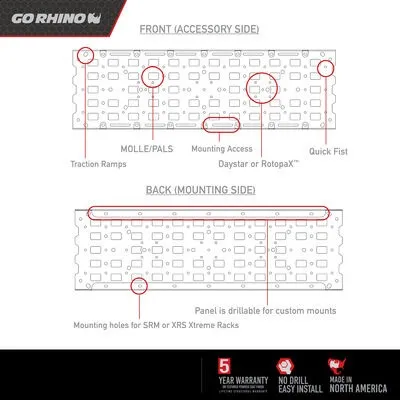 Go Rhino 5950020T - XRS/SRM Accessory Gear Plate Kit - Textured Black product image