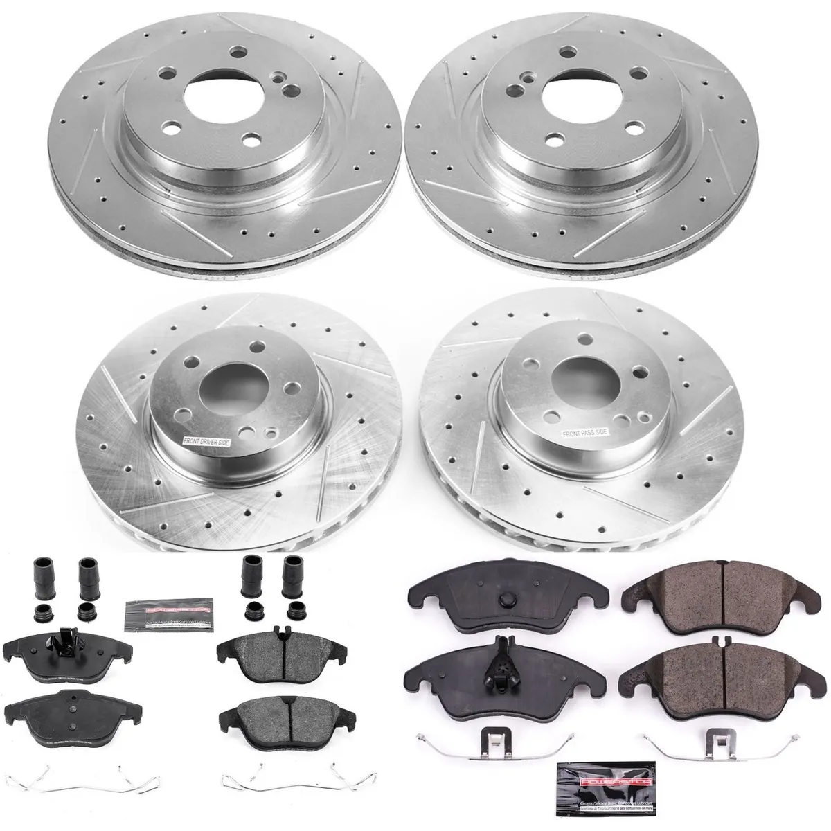 Z23 Evolution Sport Upgrade Kit: Drilled/Slotted Rotors; Carbon-Fiber Ceramic Pads W/Hardware; Pad Sensors product image