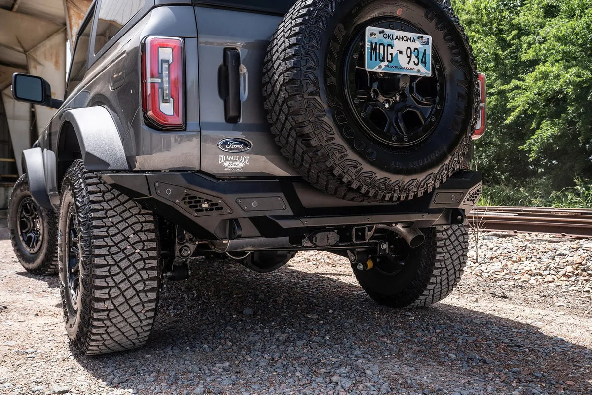 Freedom Rear Bumper For 2021-2025 Ford Bronco Sensor Cutouts Texture Black Powdercoat Bodyguard Bumpers product image