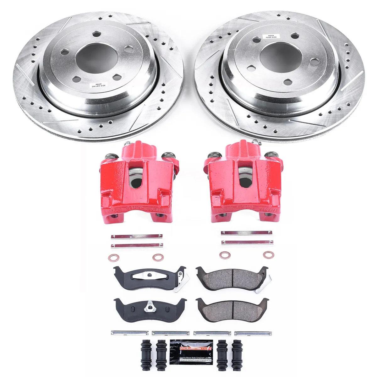 Z23 Evolution Sport Upgrade Kit: Drilled/Slotted Rotors; Carbon-Fiber Ceramic Pads; Powder Coated Calipers product image