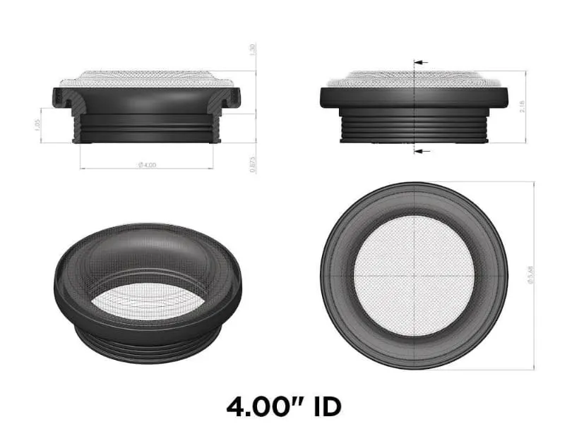 Turbo Screen 4.0 Inch Black Stainless Steel Mesh WStainless Steel Clamp SANDB product image