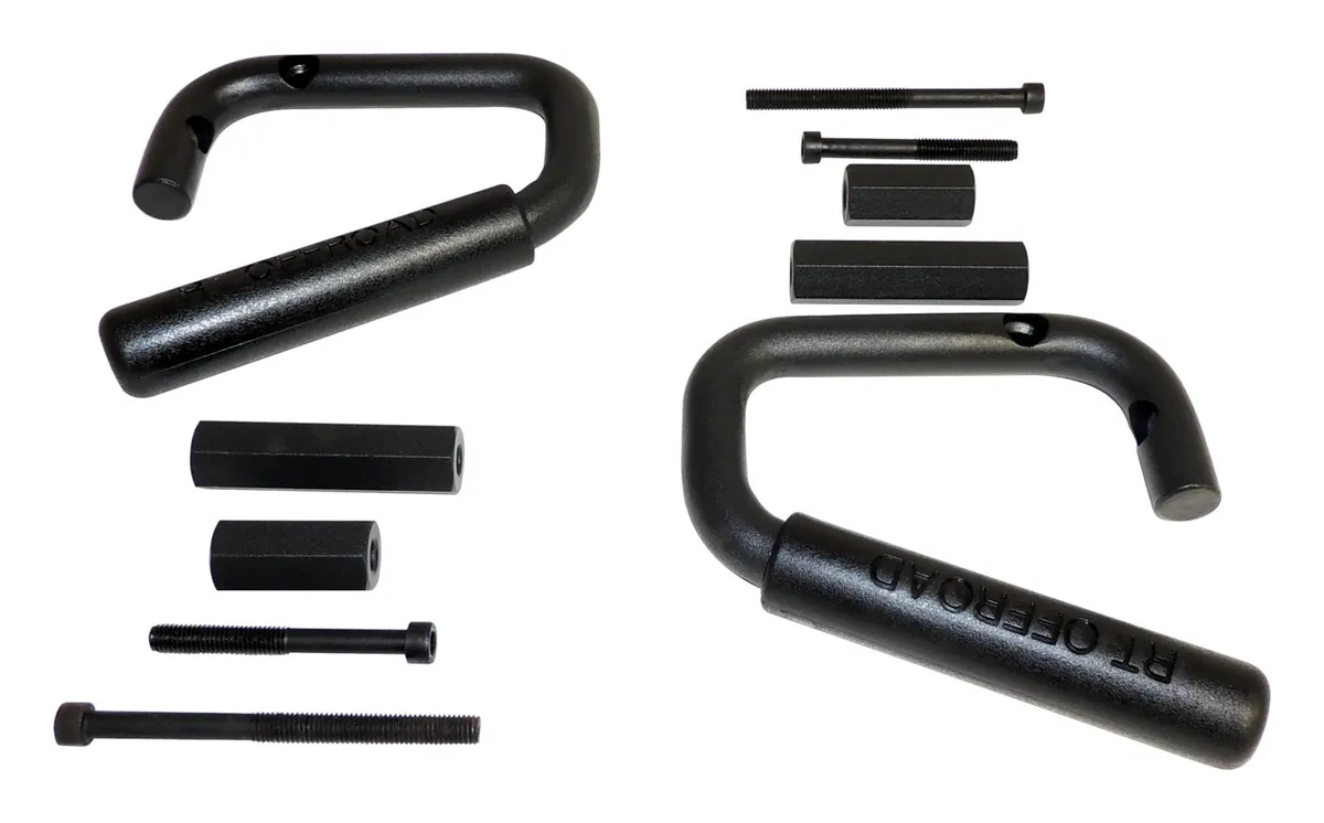 Black Powder Coated Steel Front Grab Handle Set For 20072018 Jeep JK Wrangler product image