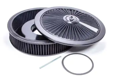 Edelbrock Edelbrock 43662 Pro-Flo Black Round 14 Air Cleaner with 3 Pro-Flo Element (Black)